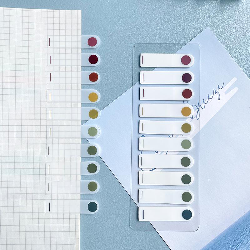 Morandi Translucent PET Index Stickers - Vanilla Autumn Series, Writable Sticky Notes & Markers