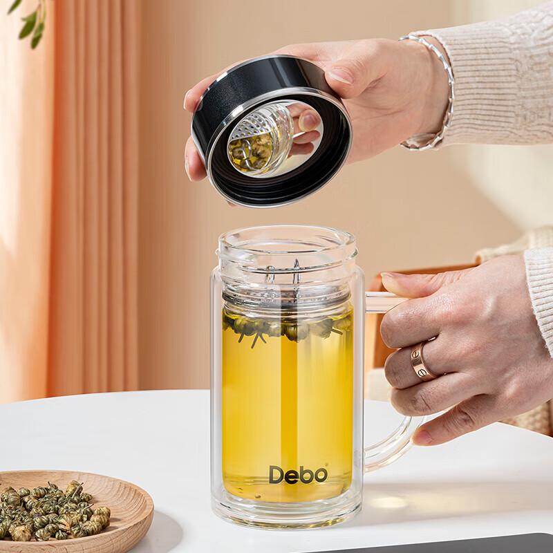 Debo Double-Layer Glass Tea Infuser Mug
