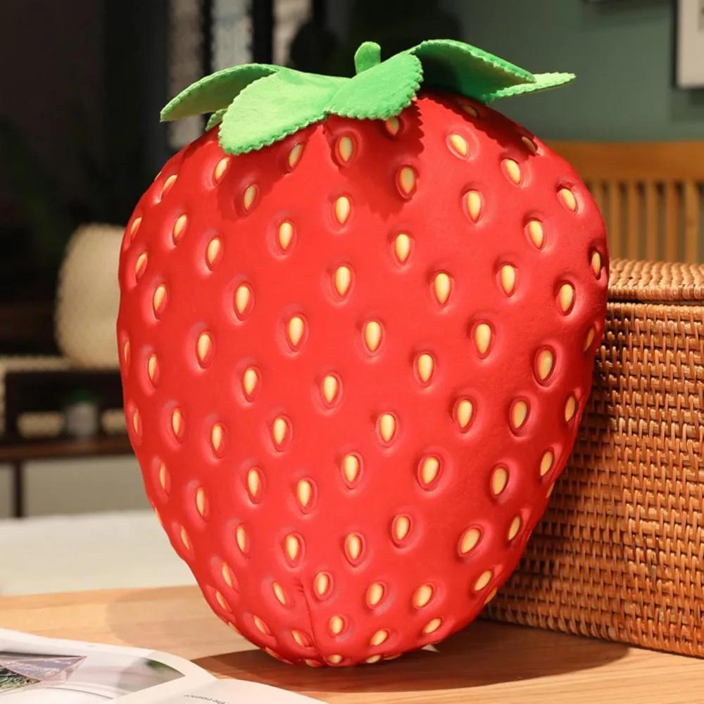 Cute Fruit Kids Pillow Stuffed Strawberry Plush Pillows Super Soft Girls Pillows Cushion Seat Stuffed Strawberry Toy for Kids