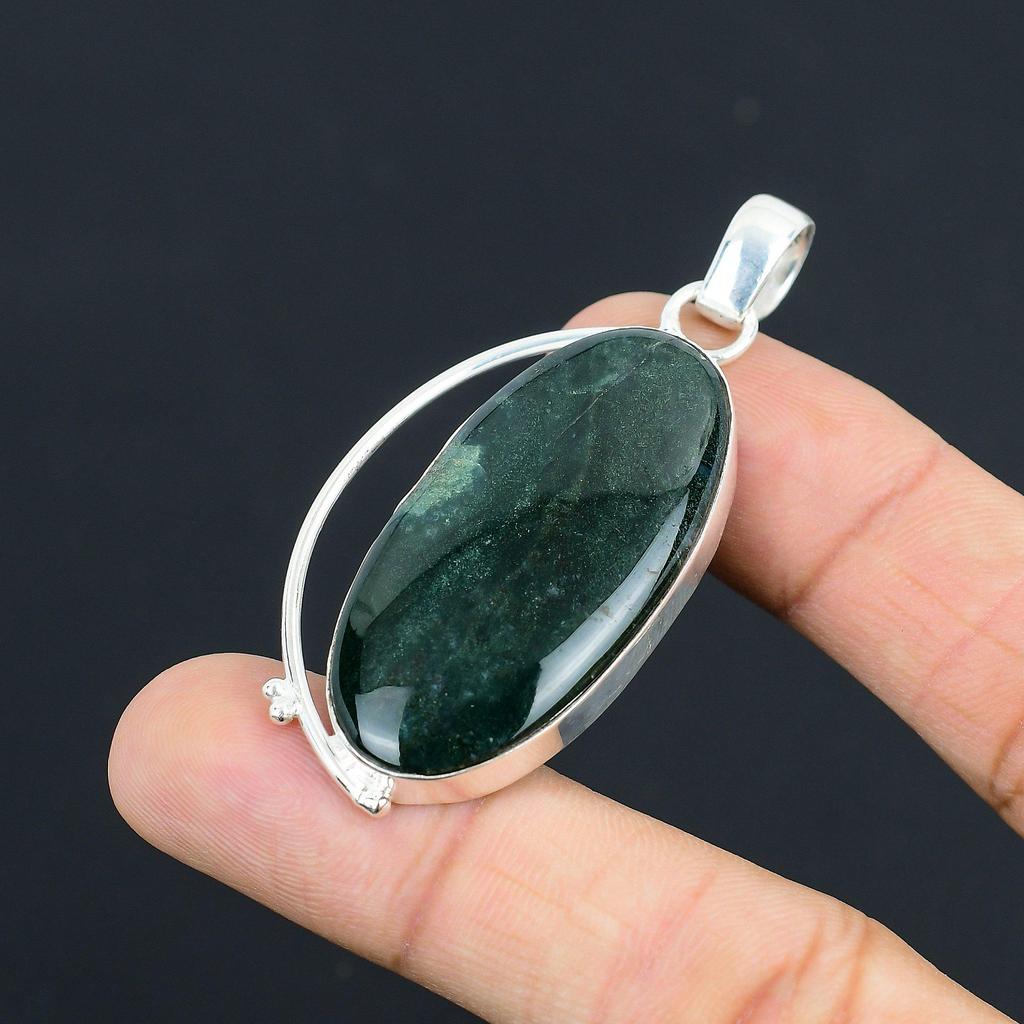 Womens day Sale 925 Silver Oval Bloodstone Stone Wife Birthday Pendant Jewelry