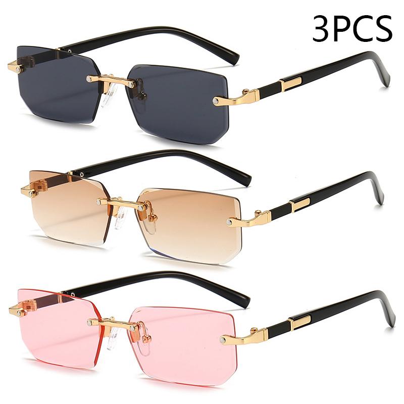 New Rimless Fashion Sunglasses Personality Jelly Shades Men And Womean Sunglasses