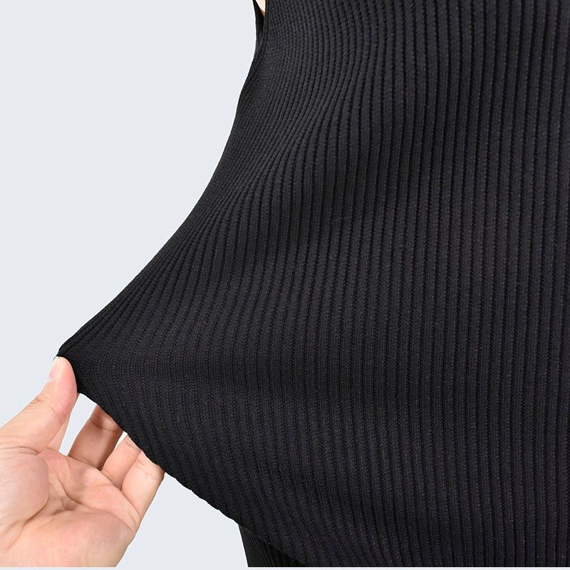 Spring and Autumn Winter Turtleneck Sleeveless Slim Fit Knit Sweater Stretch Sunken Stripe Sheath Dress Solid Inner Wear Women Clothes