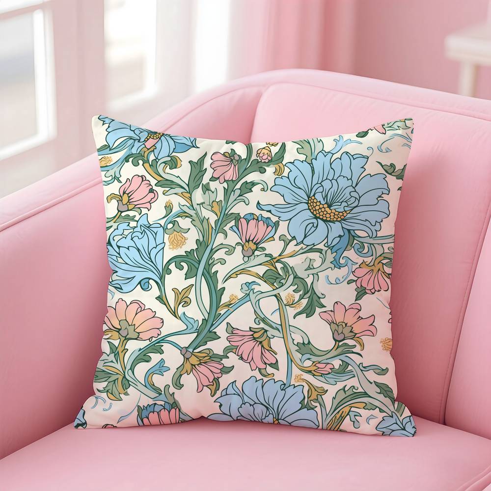 William Morris Floral Pillow Case Pattern Printing Pillowcase Living Room Sofa Cushion Cover Bedroom Room Decor