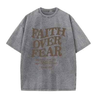 FOI SUR LA PEUR T-shirts avec slogan pour femmes hommes populaires citations positives T-shirts Christianisme Jésus cadeau hauts