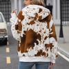 2025 Autumn/winter New Style, Hooded Jacket, Zipper Plush Jacket, Printed Cardigan Jacket, Winter Warm Jacket
