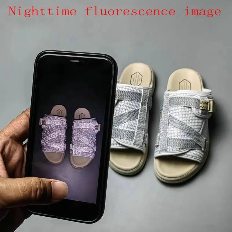 Plus Size 36-45 Summer Men Canvas Slippers Fashion Couple Fluorescent Slippers Flip-flops Comfortable Footwear Casual Shoes
