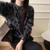 2025 Women's Plus Size Korean Retro Leopard Print Alpaca Wool Sweater—Versatile, Trendy Long Sleeve Pullover for Fall/Winter