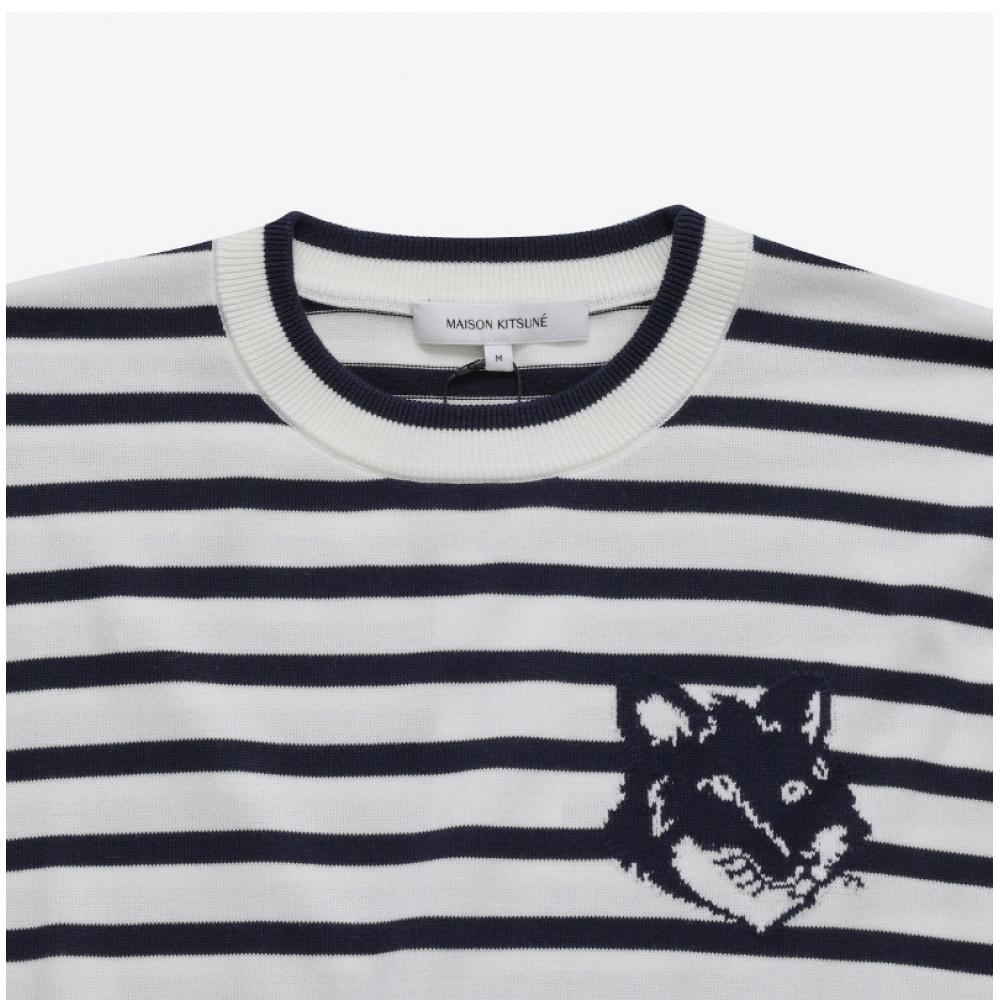 MaiSon KitSune Mm00803kt1102 S492 Fox Head IntarSia Stripe Men S Knit