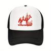 Wolf Forest Silhouette Print Trucker Hat Casual Adjustable Baseball Cap Outdoor Sun Protection