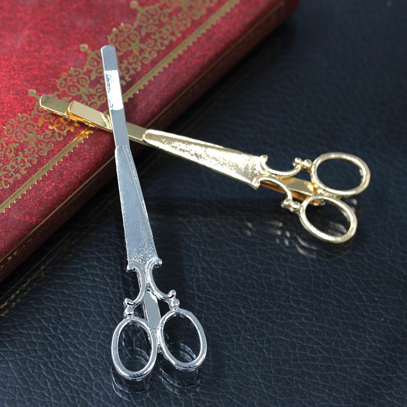 Head Jewelry Hair Pin Gold Scissors Shears Clip For Hair Tiara Barrettes Accessories Headdress For Girls