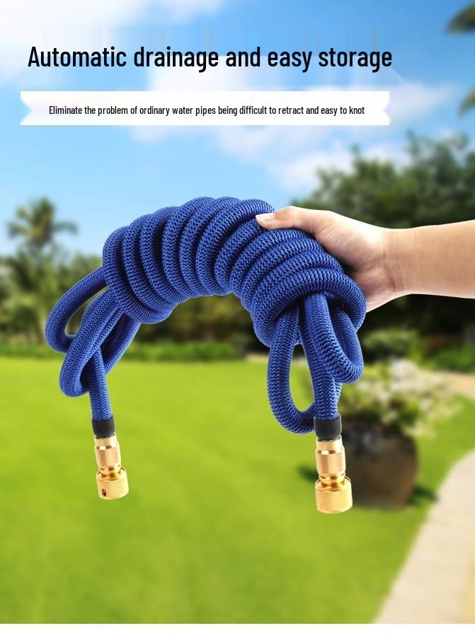 High-Pressure Telescopic Water Hose with Explosion-Proof Nozzle for Car Wash and Gardening