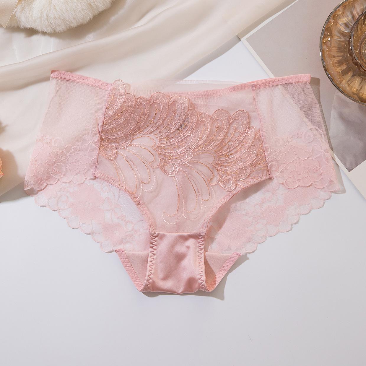 

Кружевные трусики, растворимые в воде, сексуальные и дышащие, трусики-треугольники для женщин L розовый