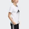 Adidas Contrast Print Sports Short Sleeve T-Shirt Women Tops White GP0597