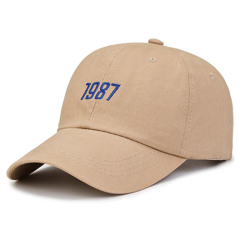 1987 new hat Korean version casual soft top embroidered cap men and women outdoor sunshade spring and autumn baseball cap