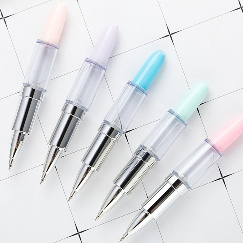 6 Stück Neuheit Lippenstift Kugelschreiber für Frauen Lippenstiftförmiger Schreibstift für Büro Strumpffüller Dekoration