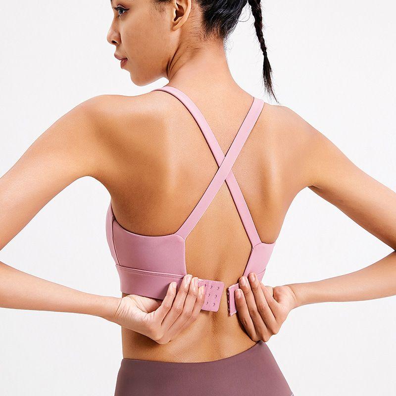 

Sports Intimates Women Running Shockproof Beauty Back Heat Shaped Can Outwear High Intensity Natural-looking Push-up Fitness Yoga Pink purple M