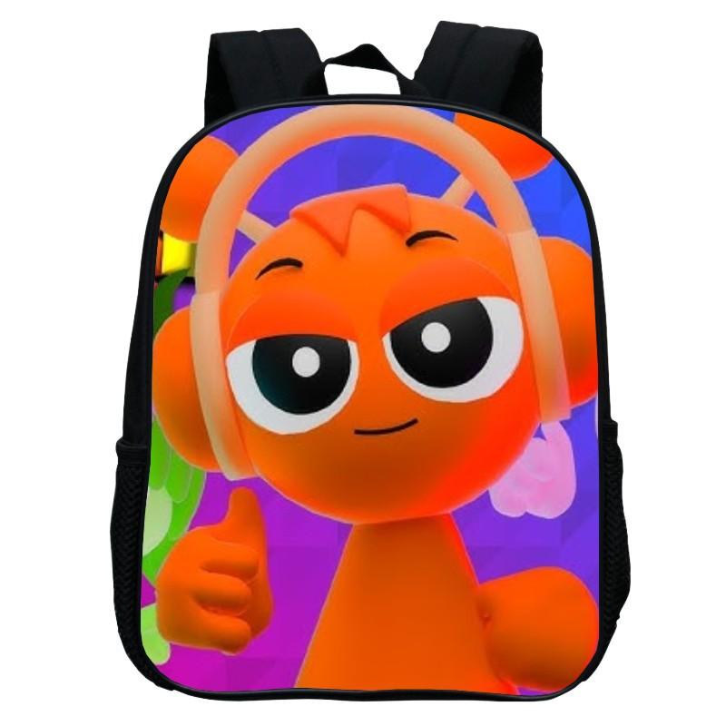 Printed Rhythm Box Kindergarten Bag, Cartoon Sprunki 12-Inch Backpack Lightweight Boys And Girls