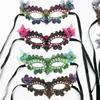 Rhinestones Masquerade Mask Venetians Party Mask Half Face Lace Mask Eye Mask Mardi Gras Mask for Halloween Costume Party