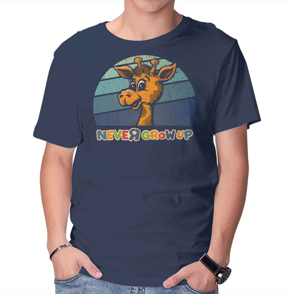 Unisex Crew Neck T-Shirt Never Going To Grow Up Graphic Short Sleeve Casual Tee XL