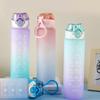 Large Capacity 1000ml Space Cup Water Bottle Plastic Durable Time Scale Frosted Portablecreative Gift High Temperature