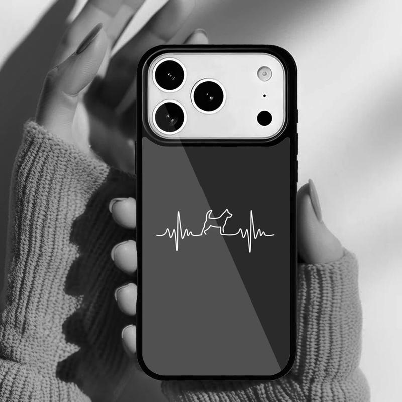 Love Dogs Heartbeat Phone Case for iPhone 17 16 15 14 13 Pro Max Back Cover for 12 11 Pro Coque