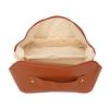 Makeup Storage Bag PU Leather Large Capacity Large Opening Design Multi Partition Waterproof Makeup Travel Bag Mocha