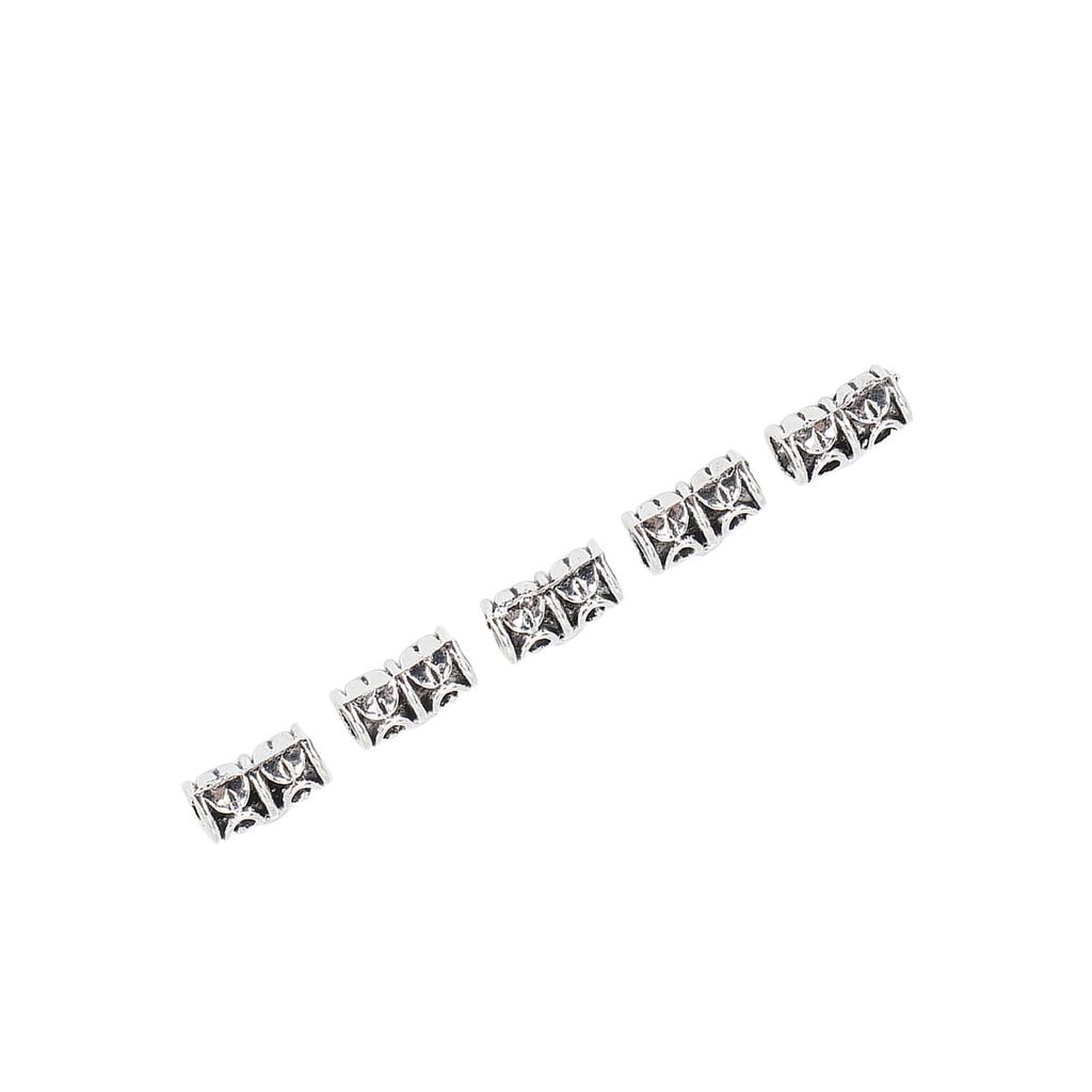 50pcs Viking Beard Beads Alloy Beard Tube Beads for Hair Braiding Bracelet Pendant Necklace Silver