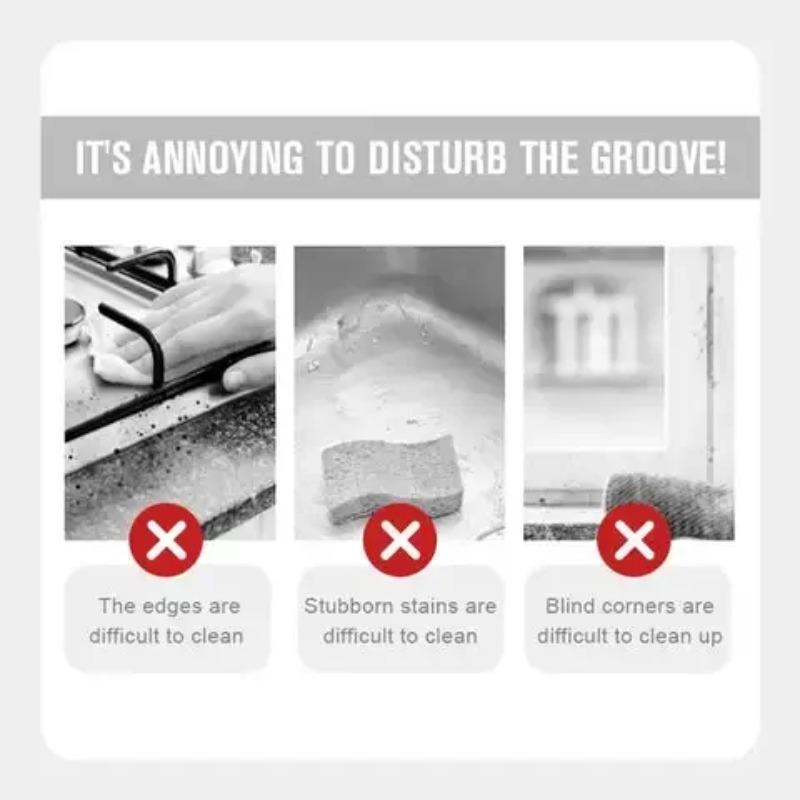 Window Cleaning Brush Windowsill Groove Deadend Cabinet Crevice Brush with Replace Head Household Multifunctional Cleaning Tools