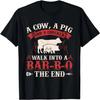 Funny Barbecue Cow Pig Chicken Graphic Meat Smoking BBQ T-Shirt