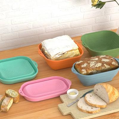 Silicone Bread Basket Baking Dessert Oval Dough Bread Proofing Baskets Collapsible Storage Fermentation Sourdough Basket Kitchen