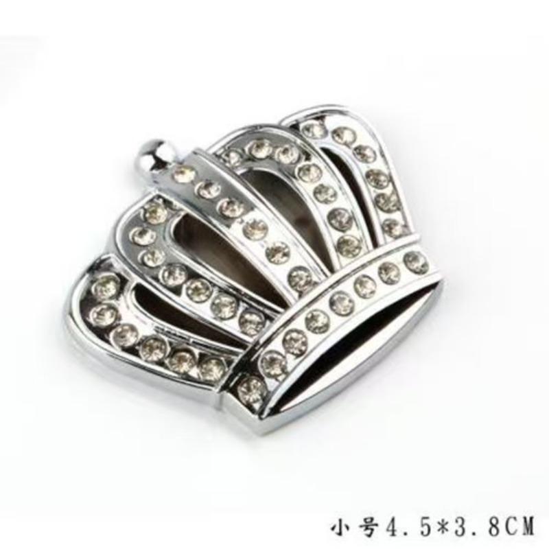 Large Crown DAD Crystal Diamond Car Emblem Crown Sticker for Car Front Personalized Metal Diamond-Embedded Car Decal