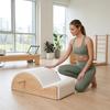 Pilates Spine Corrector PU Leather Wooden Stepped Design