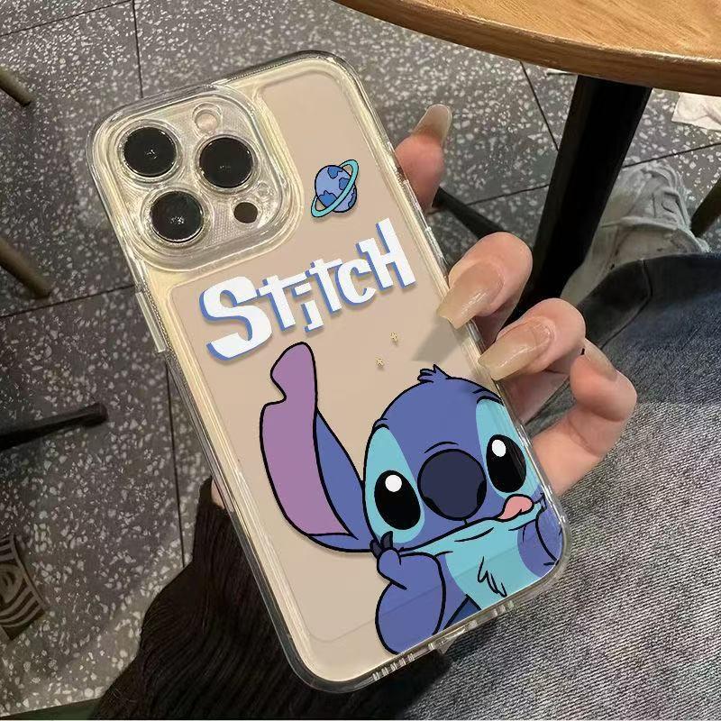 Stitch Cartoon Phone Case for Apple iPhone 15 Pro, 16 Pro Max, 14, 13 Pro, and 17.