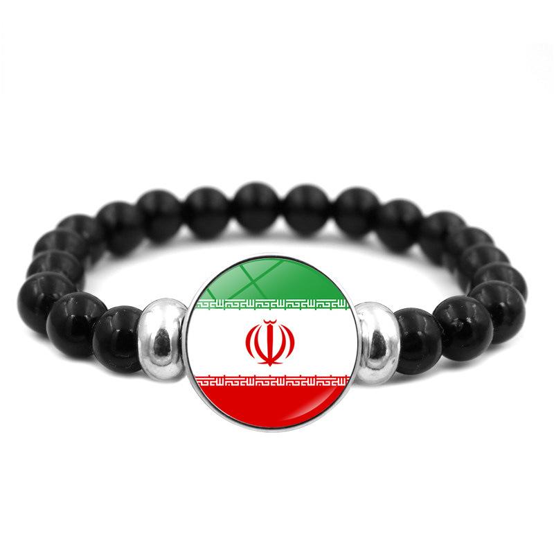 287 Länder Nationalflagge Druckknopf Elastisches Band Perlen Länderflagge Unabhängigkeitstag Perlen Schmuck Perlenarmband