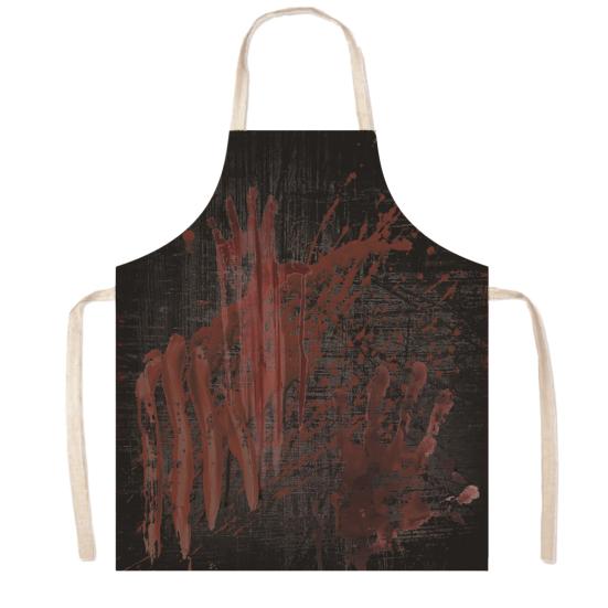 Funny Prank Gift Halloween Butcher Apron with Realistic Blood Stain, Washable Protective Work Apron, Spooky Kitchen Decor Horror Costume Prop
