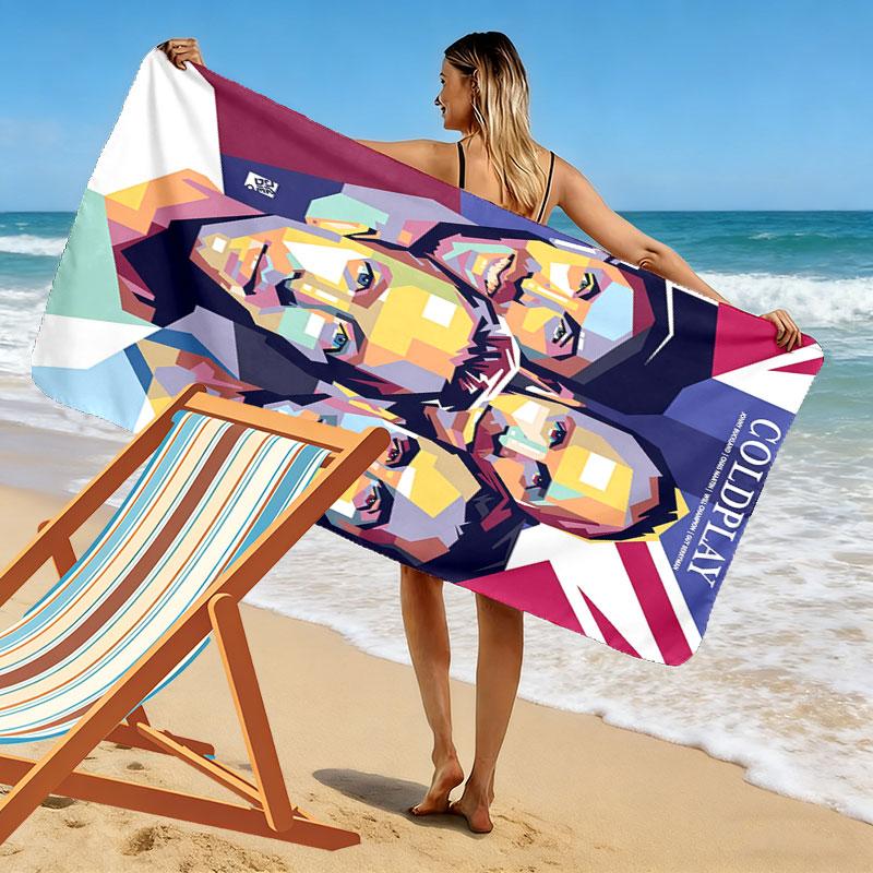 Coldplay POSTER Beach Towel, Large Soft Quick Dry Towel for Beach Camping Swimming