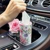 2pcs Flower Car Tissue Holder - Car Tissue Barrel Drawn Paper Printing Creative Hand Drawn Paper