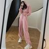 Chic Early Autumn Women's Hooded Sweatshirt and Pants Set #867: Trendy Casual Sportswear Two-Piece Suit