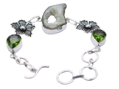 Solar Quartz Peridot Gemstone Handmade Bracelet Jewelry BR 178