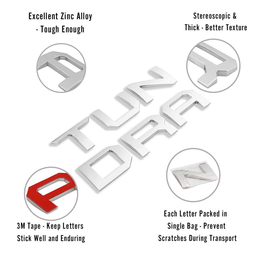 Applicable For Toyota TUNDRA Car Logo 3D Tailgate Letters TUNDRA Tail Box Large Label ABS Pickup Tail Box Sticker