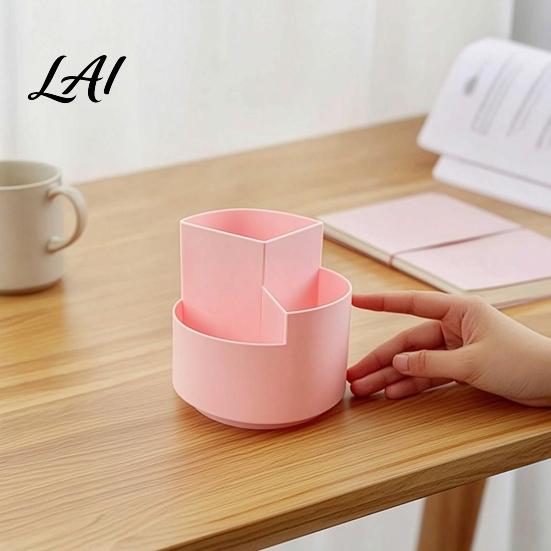 Large Capacity Pen Holder 360 Degree Rotating Holder Multi-compartment Quiet Container Desktop Organizer for Office School Home Storage Non-slip