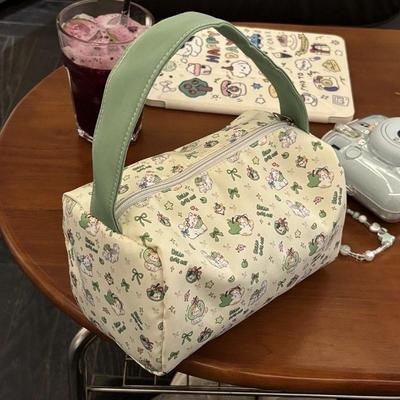 Cartoon Cute Cat Handbag Cosmetic Bags Large Capacity Travel Portable Women Storage Bags Makeup Pouch Ladies Girls Clutch Bag