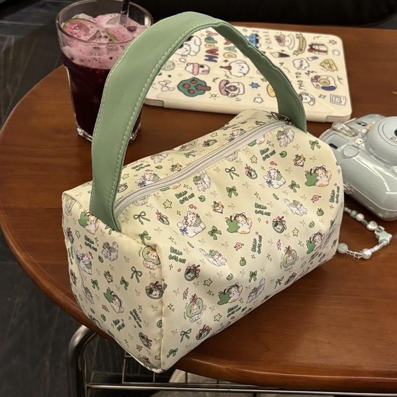

Cartoon Cute Cat Handbag Cosmetic Bags Large Capacity Travel Portable Women Storage Bags Makeup Pouch Ladies Girls Clutch Bag