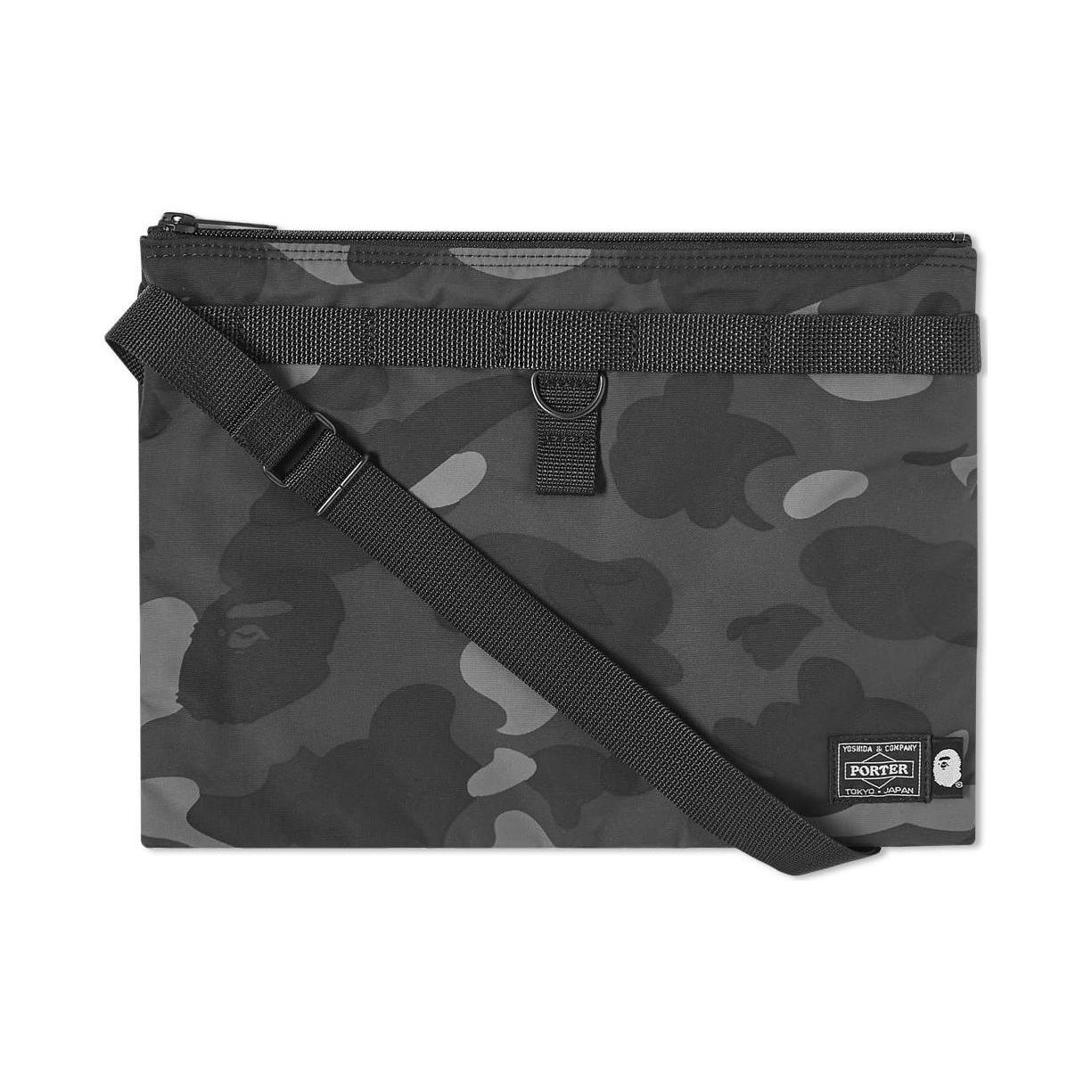 

A Bathing Ape Nylon Crossbody Shoulder Bag With Zipper Closure In Dark Camouflage Men bags 001GDH331910XBLK One Size