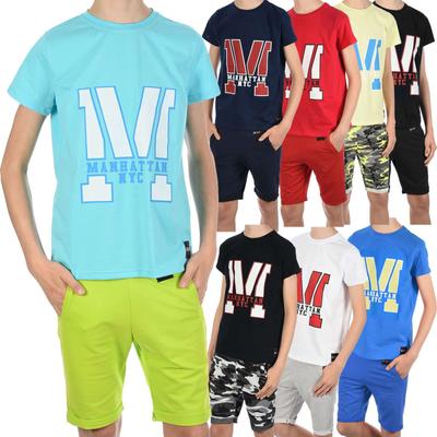 Conjunto de Verão para Meninos T-Shirt Manhatan e Calções de Tecido