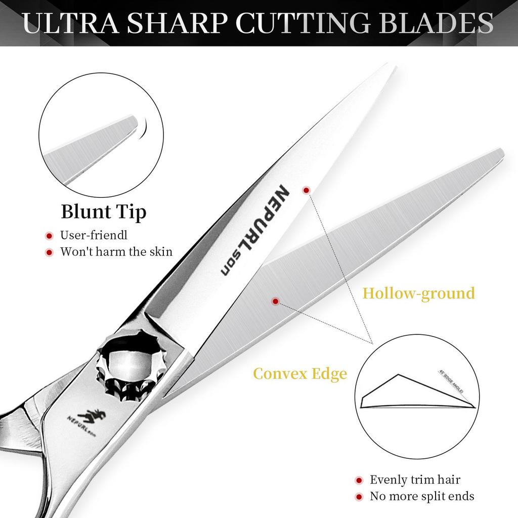 6.0" Silver Thinning & Straight Shears with 360° Rotating Handle