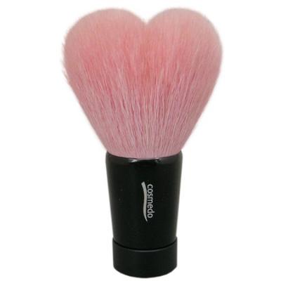 Kumano Brush Facial Cleansing Large Size Total Premium Pink Pink Cosme-do Heart-shaped Brush, (85mm Length), (Brush Tip / Handle Black)