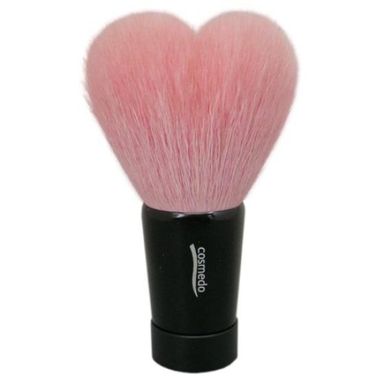 

Kumano Brush Cosmetic Facial Cleansing Large Size Total Length Premium Pink Heart-shaped Brush, (Large, 85mm), (Tip Pink/Handle Black)