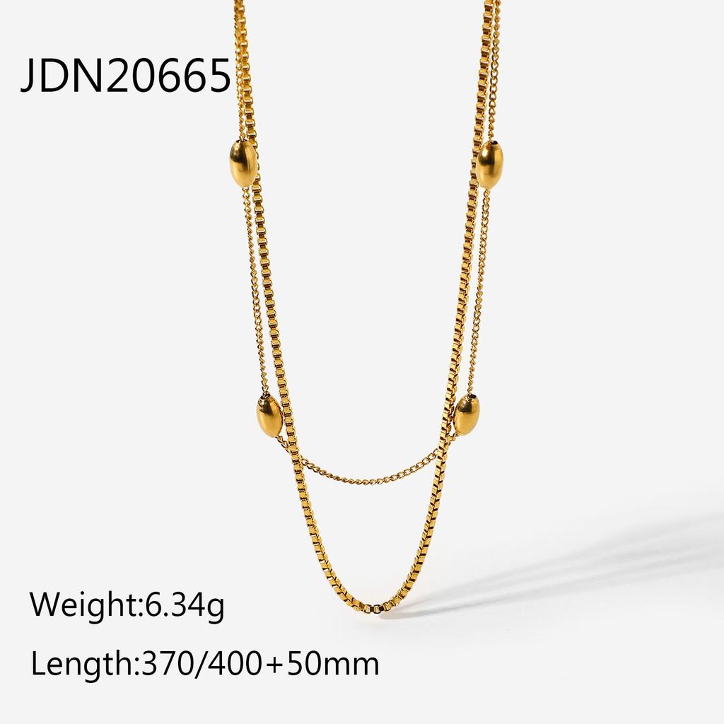 Youthway Stainless Steel Metallic Chain Necklace Basic Style Autumn And Winter Matching Waterproof Jewelry