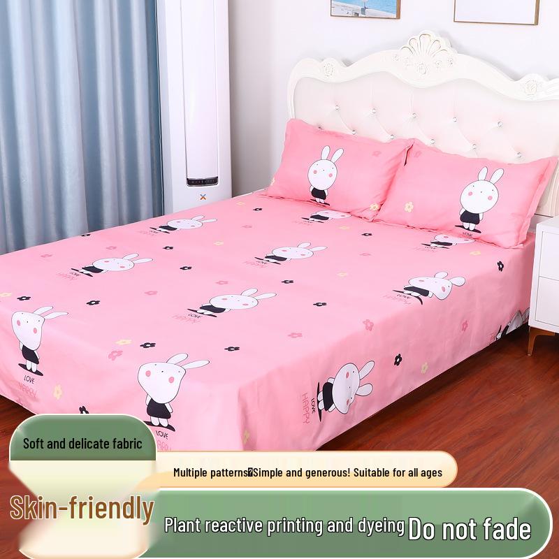 Cotton Dormitory Bedding Set: 3-Piece Quilt Cover and Single Sheet for Student Single Bed.